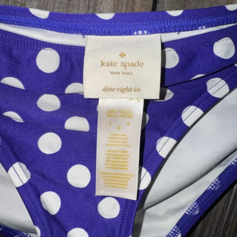 Kate Spade New York Polka Dot Hipster Bikini Bottom Size Large